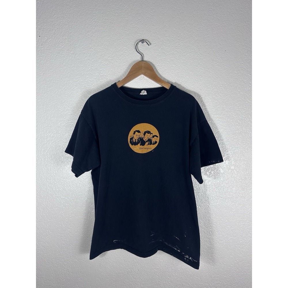 Bad Religion G.O.I. 01 Band Graphic T-Shirt Black Men's Large Paint Stained